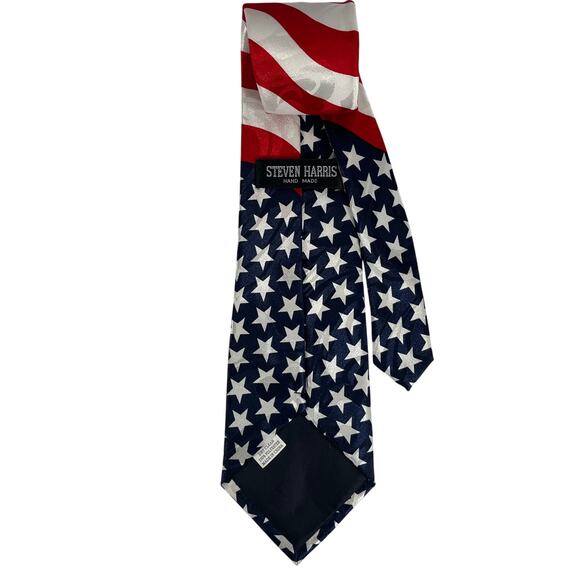Steven Harris American Flag Handmade 100% Polyester Neck Tie - Picture 2 of 2